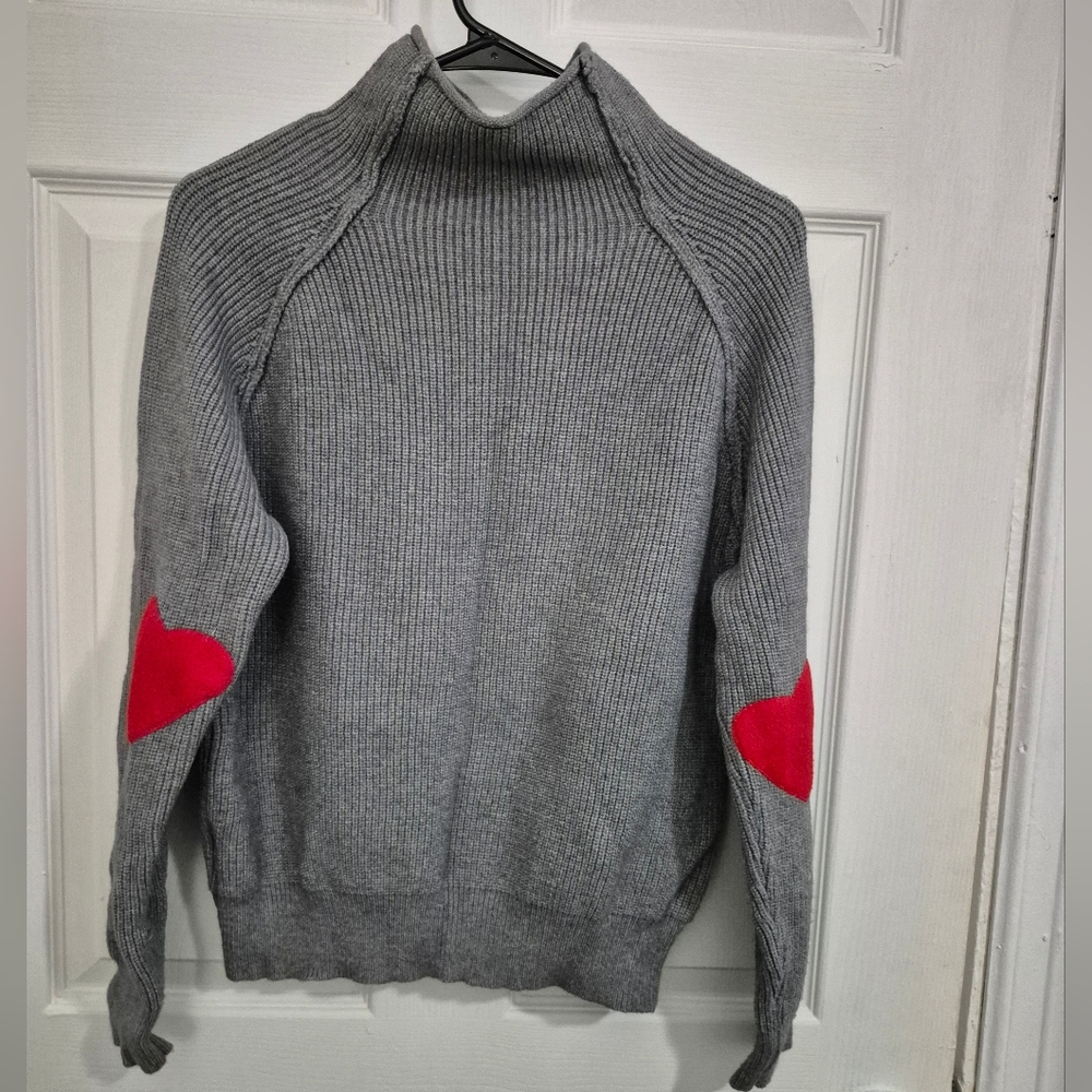 Valentines ❤️ Sweater with Red Heart Accents